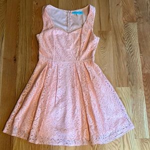 Dina Be Knee Length Dress, Pink/Blush, Size Small